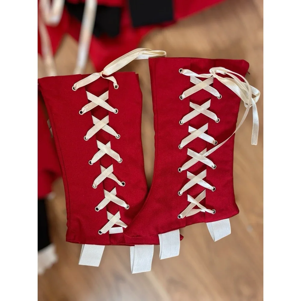 Lolita Dress 3 Piece Red Corset Pleated Skirt  Size 12 Renaissance Whimsigoth - Picture 6 of 10